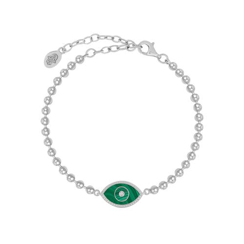 Karma and Luck Karma and Luck Evil Eye Malachite Chain Women's Bracelet