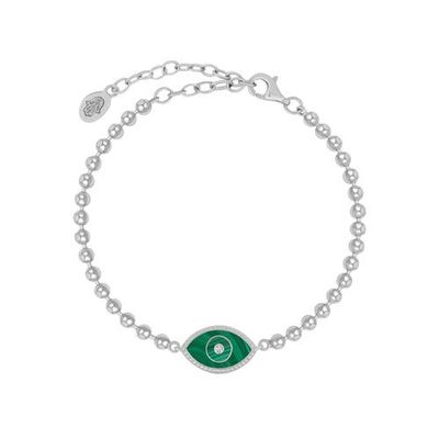 Karma and Luck Karma and Luck Evil Eye Malachite Chain Women's Bracelet