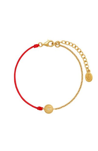 Karma and Luck Karma and Luck Evil Eye Red String Gold Plated Women's Chain Bracelet - Radiant Safeguard