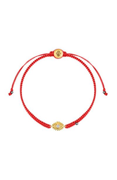 Karma and Luck Karma and Luck Evil Eye Red String Hematite Gold Plated Adjustable Bracelet Powerful Protection