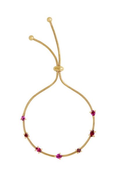 Karma and Luck Karma and Luck Garnet Gold Plated Women's Bolo Bracelet Harmonized Glow