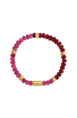Karma and Luck Karma and Luck Garnet Rhodolite Gold Plated Women's Beaded Bracelet - Harmonized Flow