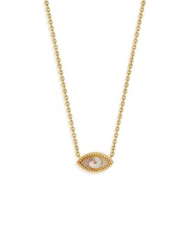 Karma And Luck Karma and Luck Glowing Energy Evil Eye Mother of Pearl Necklace