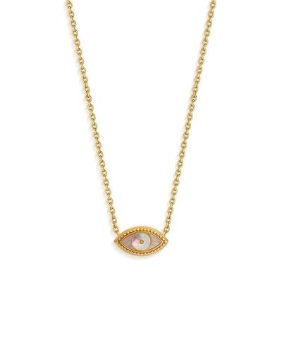 Karma And Luck Karma and Luck Glowing Energy Evil Eye Mother of Pearl Necklace