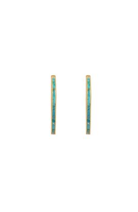 Karma and Luck Karma and Luck Graceful Strength Turquoise Gold Hoop Earrings