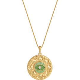 Karma and Luck Karma and Luck Guardian Balance Jade Evil Eye Mandala Necklace