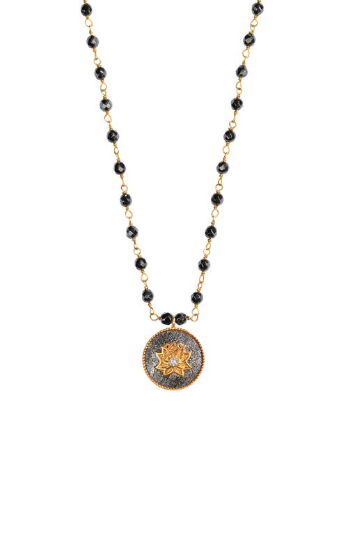Karma and Luck Karma and Luck Hematite Lotus Gold Plated Women's Beaded Necklace - Enlightenment Hope