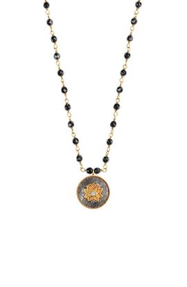 Karma and Luck Karma and Luck Hematite Lotus Gold Plated Women's Beaded Necklace - Enlightenment Hope