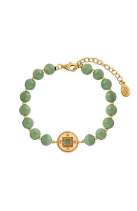 Karma and Luck Karma and Luck Jade Lucky Coin Gold Plated Women's Bracelet - Golden Fortune