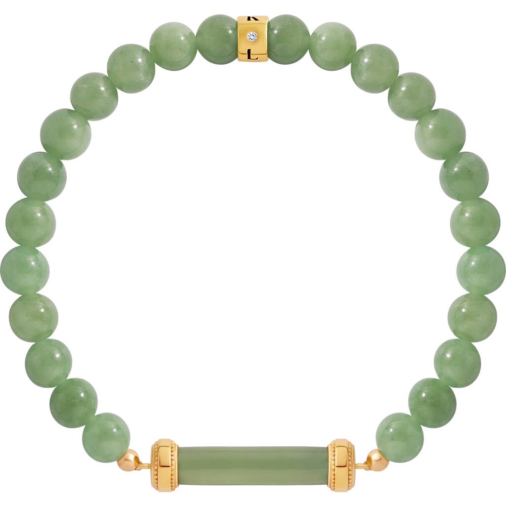 Karma and Luck Karma and Luck Jade Serenity Beaded Gold Plated Women's Bracelet - Eternal Dawn