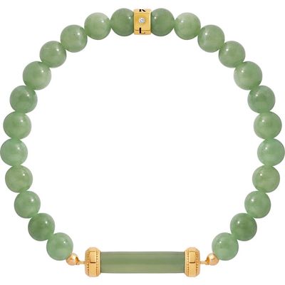 Karma and Luck Karma and Luck Jade Serenity Beaded Gold Plated Women's Bracelet - Eternal Dawn