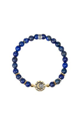 Karma and Luck Karma and Luck Lapis Lazuli Moon Charm Women's Beaded Bracelet - Illuminating Energy
