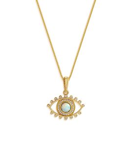 Karma And Luck Karma and Luck Luminous Guard Opal Evil Eye Necklace