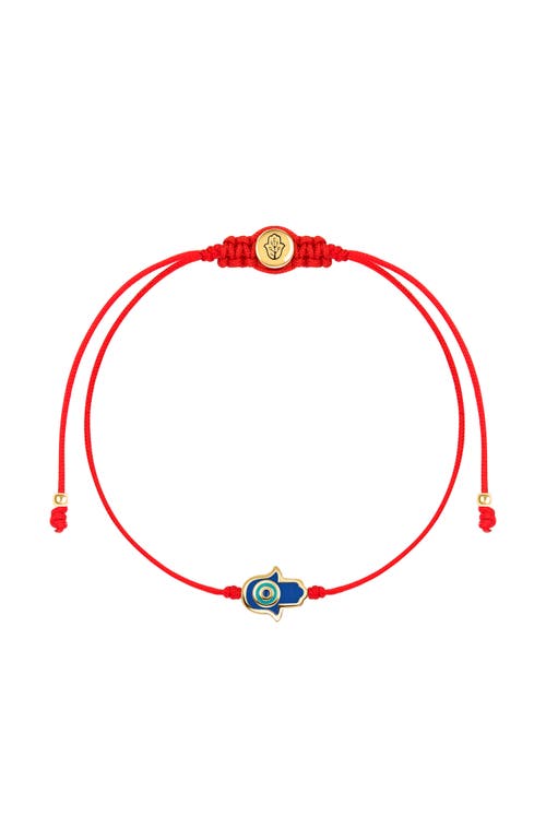 Karma and Luck Karma and Luck Navy Enamel Hamsa Women's Red String Adjustable Bracelet Ultimate Shield