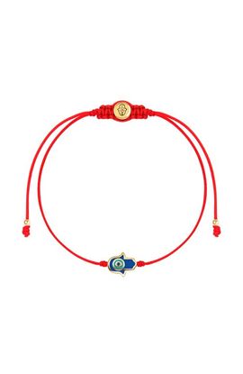 Karma and Luck Karma and Luck Navy Enamel Hamsa Women's Red String Adjustable Bracelet Ultimate Shield