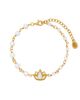 Karma and Luck Karma and Luck Rainbow Moonstone Lotus Gold Plated Women's Chain Bracelet - 1