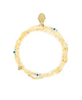Karma And Luck Karma and Luck Sunny Spirit Citrine November Birthstone Wrap Bracelet