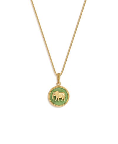 Karma And Luck Karma and Luck Tranquil Guardian Jade Elephant Necklace