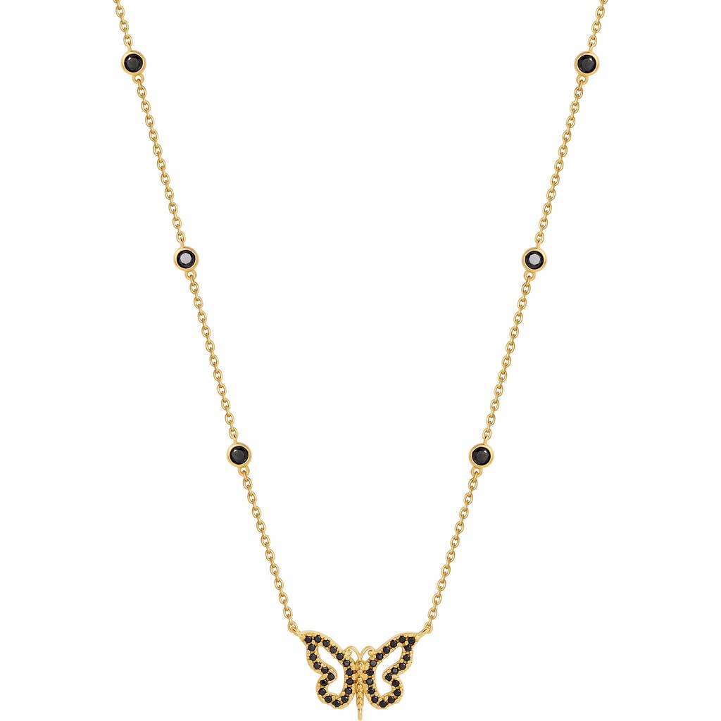 Karma and Luck Karma and Luck Women's Gold Plated Butterfly Charm Necklace - Midnight Renewal