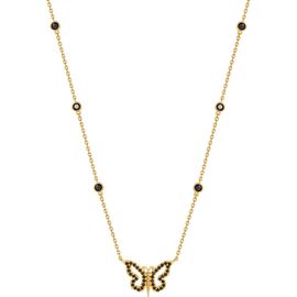 Karma and Luck Karma and Luck Women's Gold Plated Butterfly Charm Necklace - Midnight Renewal