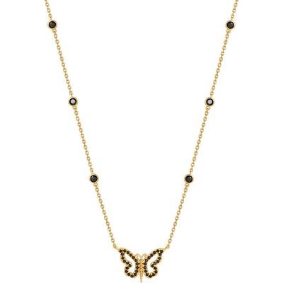 Karma and Luck Karma and Luck Women's Gold Plated Butterfly Charm Necklace - Midnight Renewal