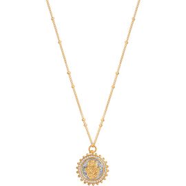 Karma and Luck Karma and Luck Women's Gold Plated Hamsa Medallion Necklace - Precious Protection 