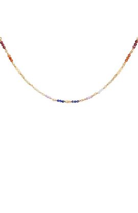 Karma and Luck Karma and Luck Women's Gold Plated Multistone Chakra Choker Necklace Spiritual Healing