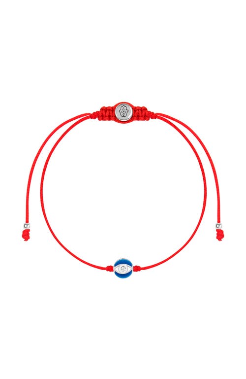 Karma and Luck Karma and Luck Women's Navy Enamel Evil Eye Red String Adjustable Bracelet Super Guardian