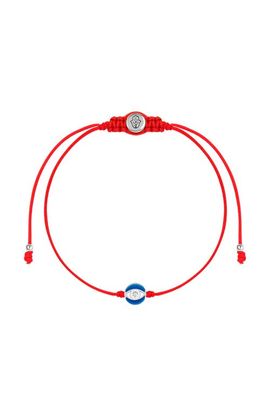 Karma and Luck Karma and Luck Women's Navy Enamel Evil Eye Red String Adjustable Bracelet Super Guardian