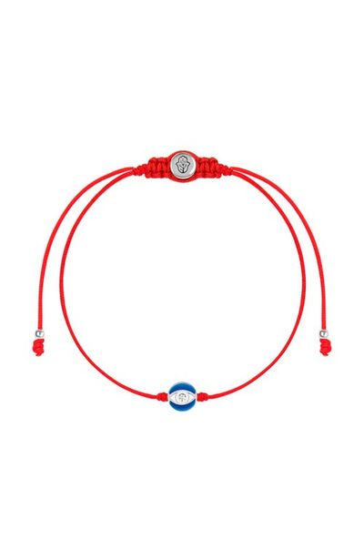 Karma and Luck Karma and Luck Women's Navy Enamel Evil Eye Red String Adjustable Bracelet Super Guardian