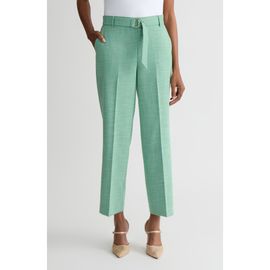 KASPER KASPER Belted Elastic Back Straight Leg Ankle Pants