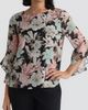KASPER KASPER Blurred Floral Print Clip Dot Top - 1