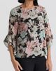 KASPER KASPER Blurred Floral Print Clip Dot Top - 3