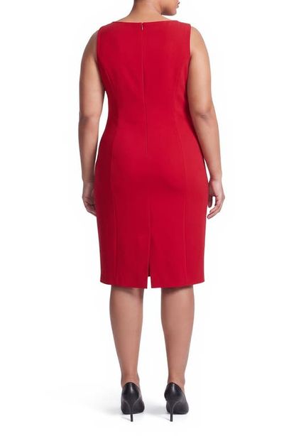 KASPER KASPER Boat Neck Sleeveless Sheath Dress
