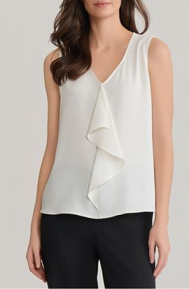 KASPER KASPER Cascade Ruffle Sleeveless Top