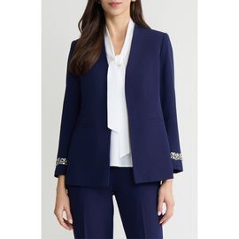 KASPER KASPER Collarless Open Front Jacket