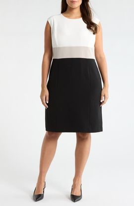 KASPER KASPER Colorblock Stretch Sheath Dress