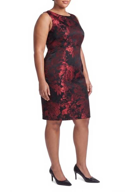KASPER KASPER Empire Seamed Jacquard Sheath Dress