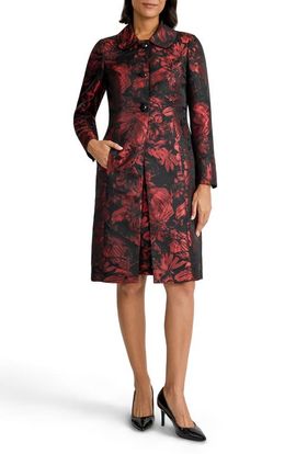 KASPER KASPER Floral Jacquard Peter Pan Collar Topper