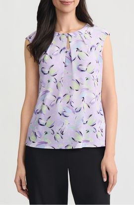 KASPER KASPER Floral Keyhole Sleeveless Top
