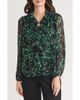 KASPER KASPER Floral Metallic Ruffle Chiffon Top - 1