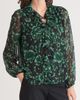 KASPER KASPER Floral Metallic Ruffle Chiffon Top - 3
