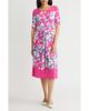 KASPER KASPER Floral Shirred Tie Belt Dress - 1