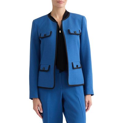 KASPER KASPER Framed Open Front Stretch Crepe Jacket