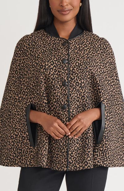 KASPER KASPER Leopard Print Cape