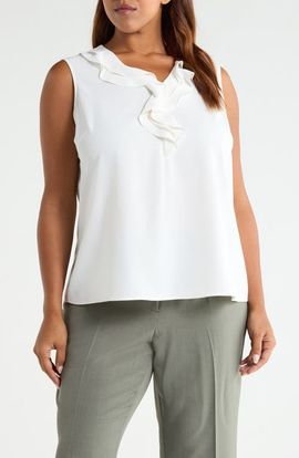 KASPER KASPER Ruffle Detail Sleeveless Top