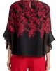 KASPER KASPER Ruffle Sleeve Clip Dot Chiffon Top - 2