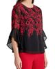 KASPER KASPER Ruffle Sleeve Clip Dot Chiffon Top - 3