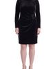 KASPER KASPER Side Pleat Velvet Long Sleeve Sheath Dress - 1