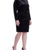 KASPER KASPER Side Pleat Velvet Long Sleeve Sheath Dress - 3